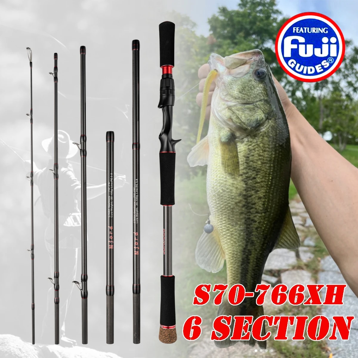 Olta 6 bölüm döküm iplik taşın - Fishing Rod Surf incelemesi ve fiyatı